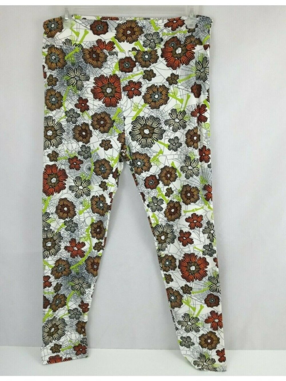 New LuLaRoe TC2 Leggings Halloween White W/ Skeleton Bones Design